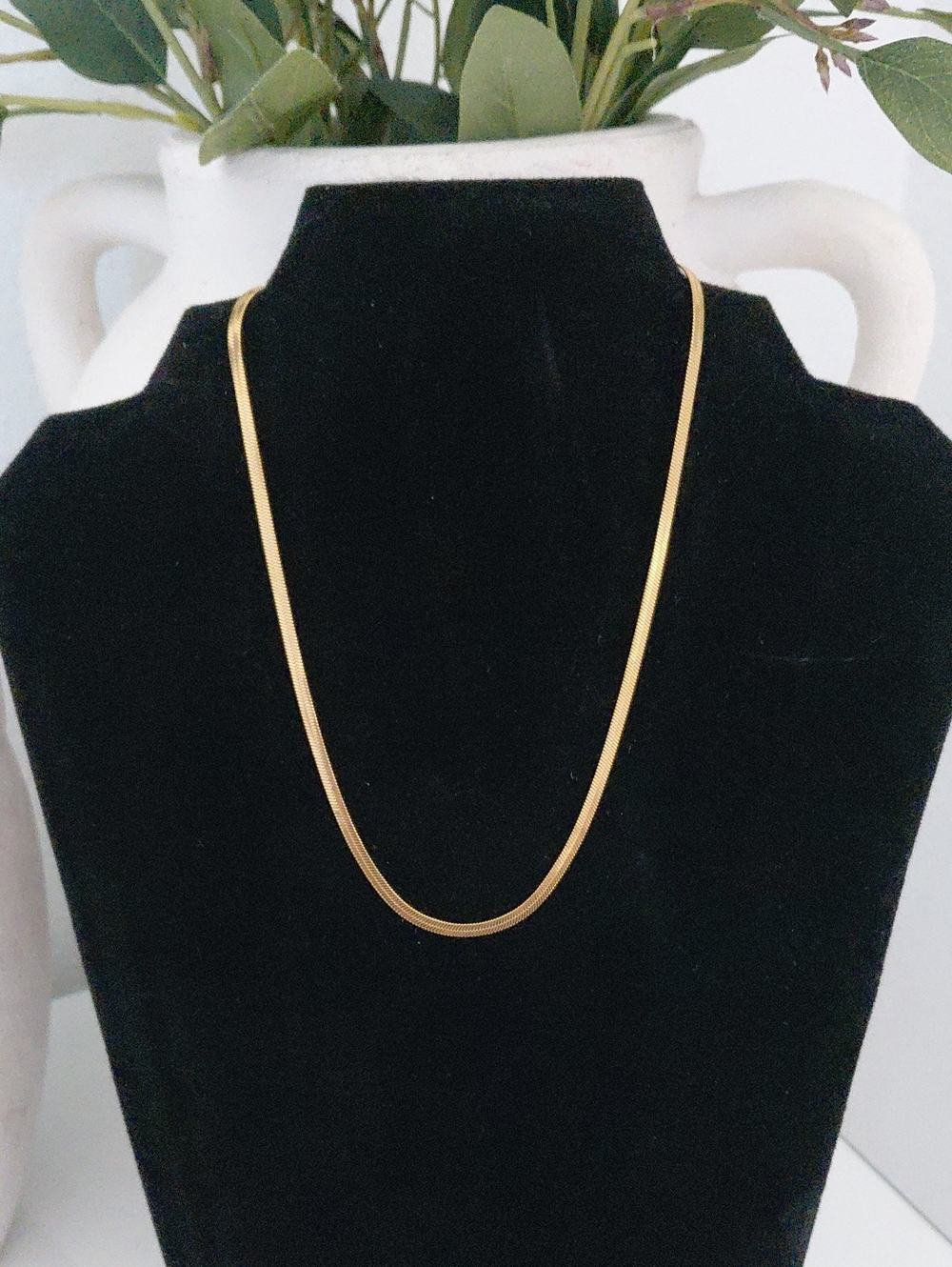 18K Gold Plated Stainless Steel Flat Chain Necklace